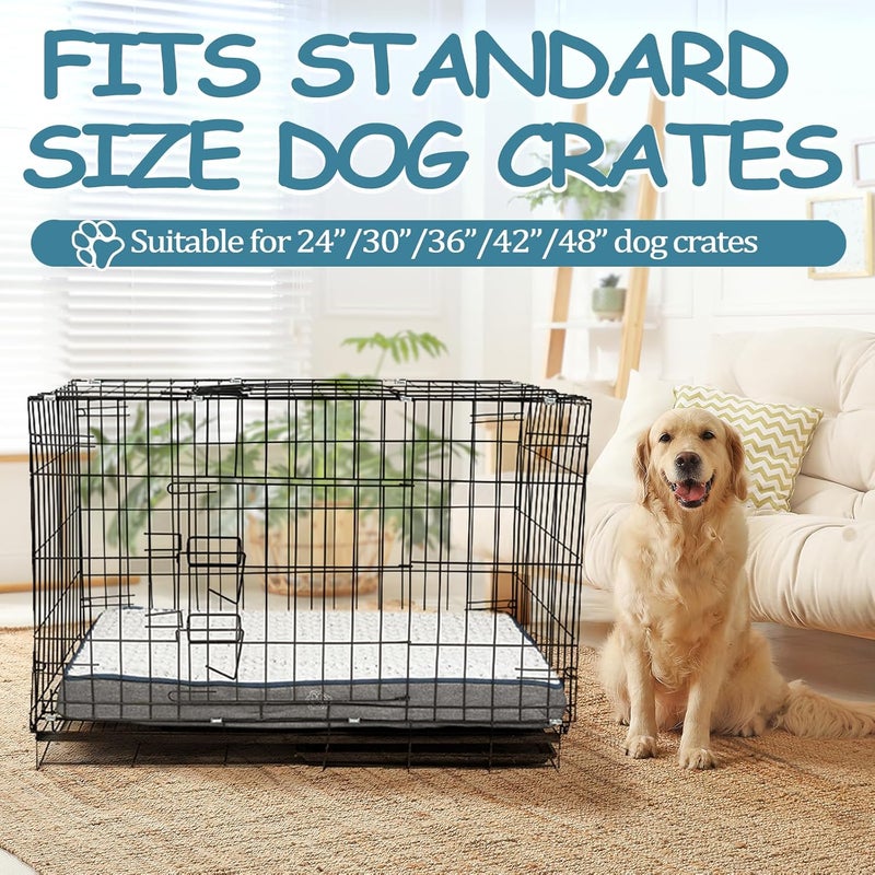 EMPSIGN Reversible Cool and Warm Dog Bed for Crate Pad, Pet Beds with Washable and Removable Cover, Dog Crate Beds Sleeping Mats, Beds for Dogs Crate for Large Medium Small Dogs, Grey - Image 4